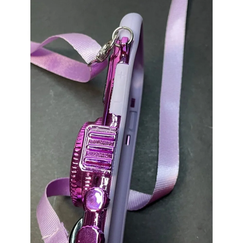 iPhone 8 camera phone case strap purple